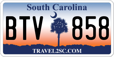 SC license plate BTV858