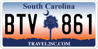 SC license plate BTV861