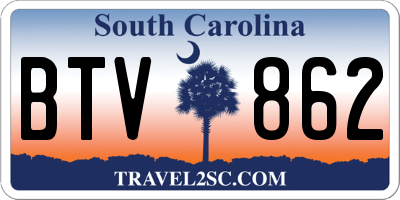 SC license plate BTV862