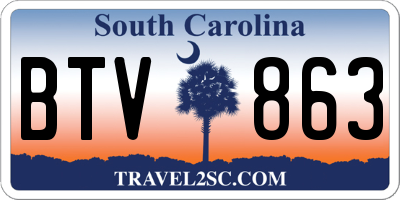 SC license plate BTV863