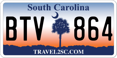 SC license plate BTV864