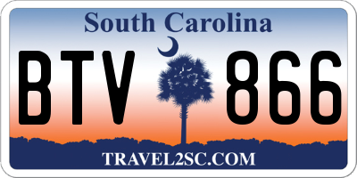 SC license plate BTV866