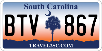 SC license plate BTV867