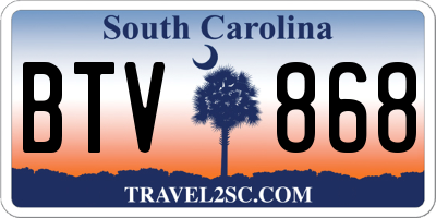 SC license plate BTV868