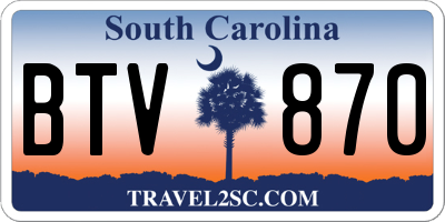 SC license plate BTV870