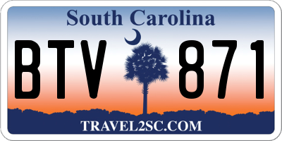SC license plate BTV871
