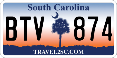 SC license plate BTV874