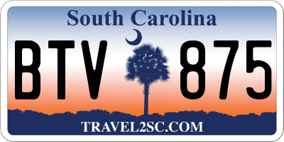 SC license plate BTV875