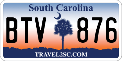 SC license plate BTV876
