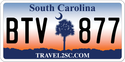 SC license plate BTV877
