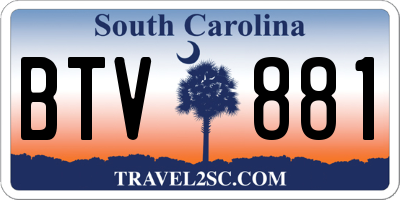 SC license plate BTV881