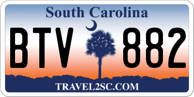 SC license plate BTV882