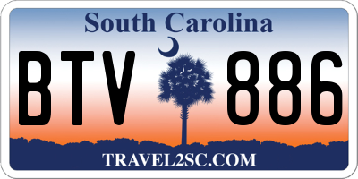 SC license plate BTV886
