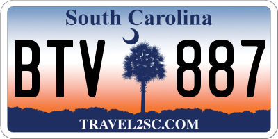SC license plate BTV887