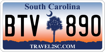 SC license plate BTV890