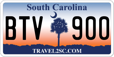 SC license plate BTV900
