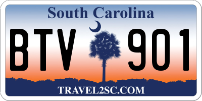 SC license plate BTV901