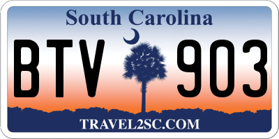 SC license plate BTV903