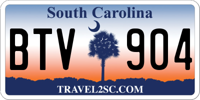 SC license plate BTV904