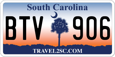 SC license plate BTV906