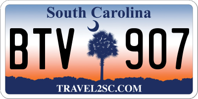 SC license plate BTV907