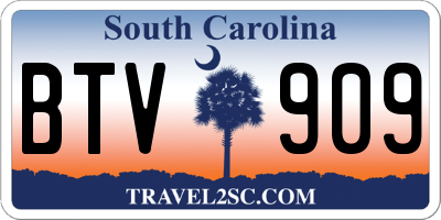 SC license plate BTV909