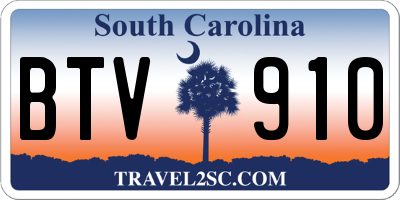 SC license plate BTV910