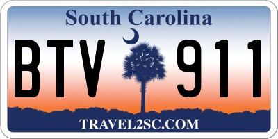 SC license plate BTV911