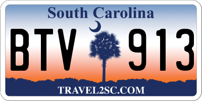 SC license plate BTV913