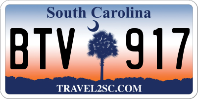 SC license plate BTV917