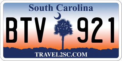 SC license plate BTV921