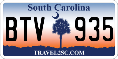 SC license plate BTV935
