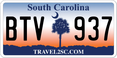 SC license plate BTV937