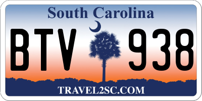 SC license plate BTV938