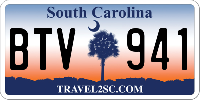 SC license plate BTV941
