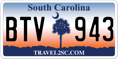 SC license plate BTV943