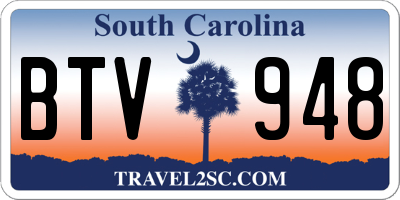 SC license plate BTV948