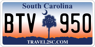 SC license plate BTV950