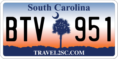 SC license plate BTV951