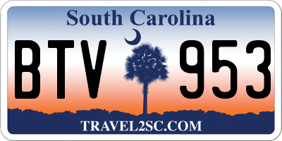 SC license plate BTV953