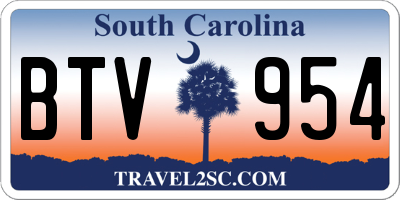 SC license plate BTV954