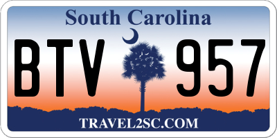 SC license plate BTV957