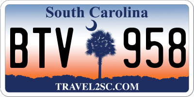 SC license plate BTV958