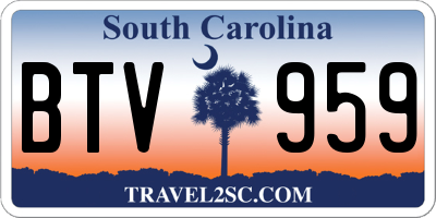 SC license plate BTV959