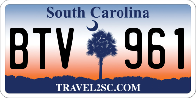 SC license plate BTV961