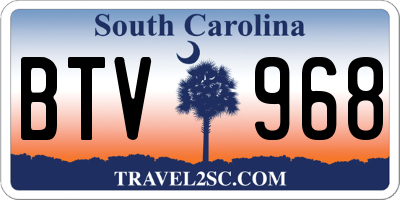 SC license plate BTV968