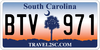 SC license plate BTV971