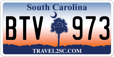 SC license plate BTV973
