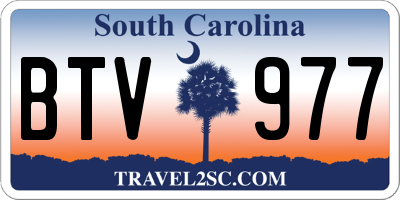 SC license plate BTV977