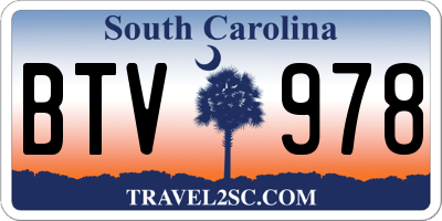 SC license plate BTV978